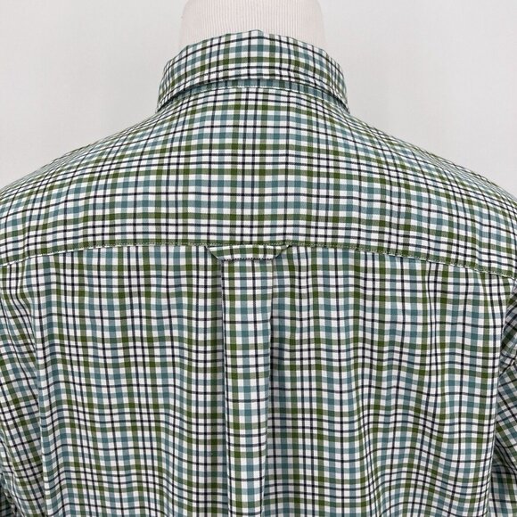 Pendleton Mens Bridgeport Plaid Button-Down Shirt XL - Green/White Checkered Cot - Picture 4 of 5